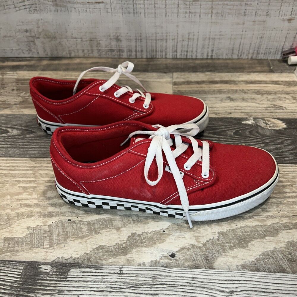 Size 6 VANS Atwood Low Red Checkerboard Detail Retro Look